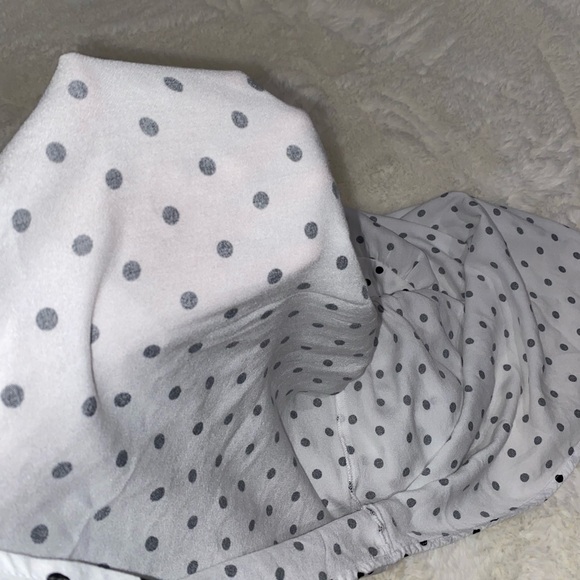 NWT AFRM Polka Dot Long Sleeve Cutout Smocked Mini Dress, Size Small - Picture 11 of 16